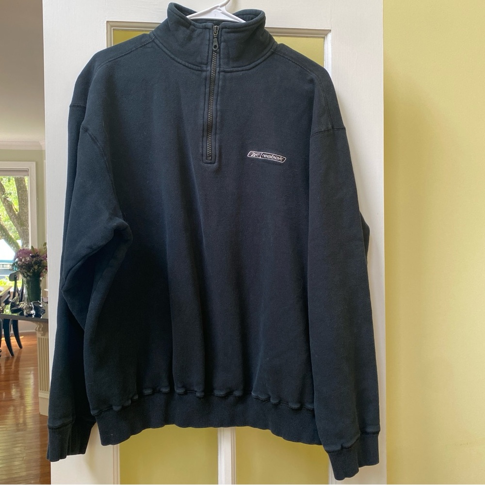 Reebok Men's Navy Size Large Quarter Zip Jacket in EUC